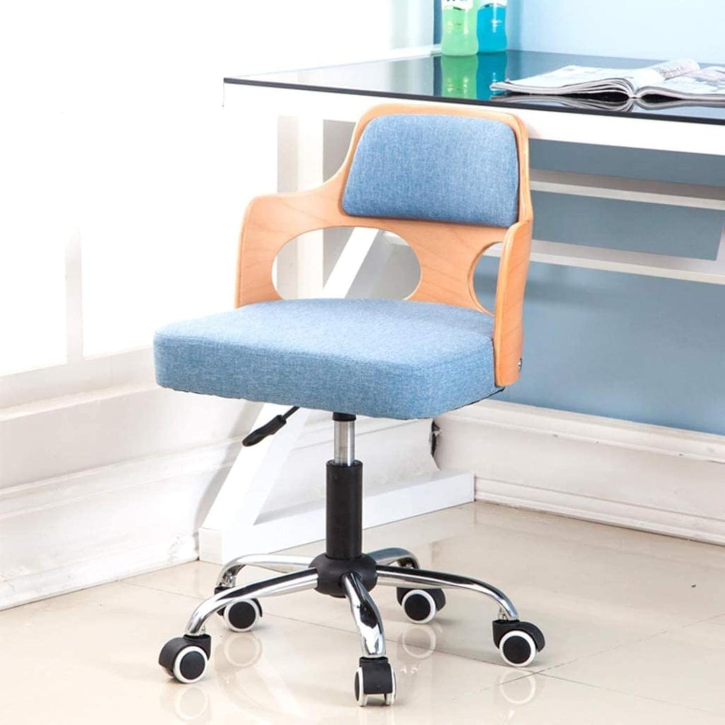 Office Chair Swivel Office Desk Chair Ergonomic Chair Cotton Linen Computer Chair 360°Swivel Chair Rocking Chair Chair (Color : Green)