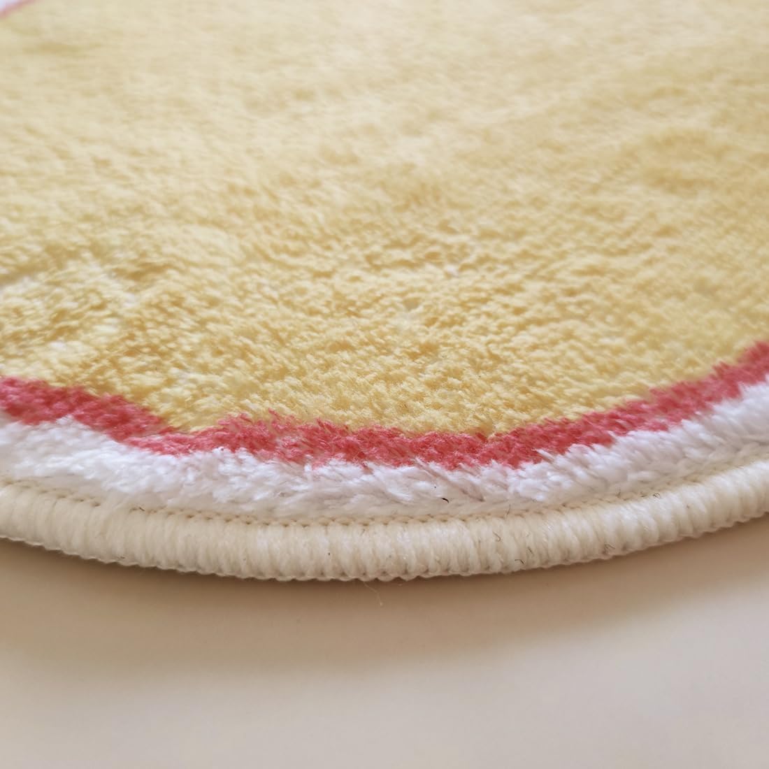 Poowe Flower Shaped Area Rug, Soft Floral Washable Round Rug - 39.4" Yellow