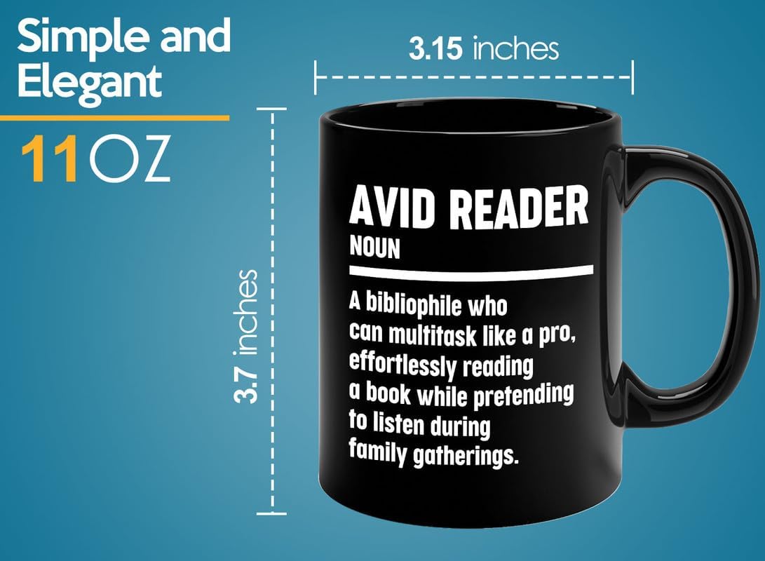 Book Lover Coffee Mug 11oz Black - Effortlessly Reading - Book Lover Gifts For Women Book Club Book Lovers Gifts Bookworm Book Reader Gifts