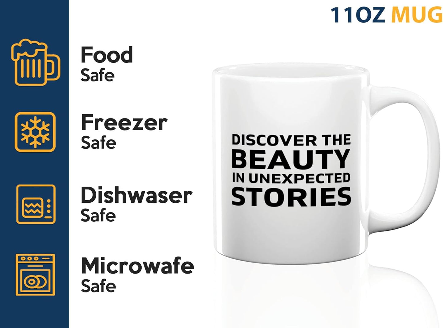 Journalist Coffee Mug 11oz White -Discover the Beauty - Reading Lover Book Club Gift Author Appreciation Writer Journalism Novelist Scriptwriter