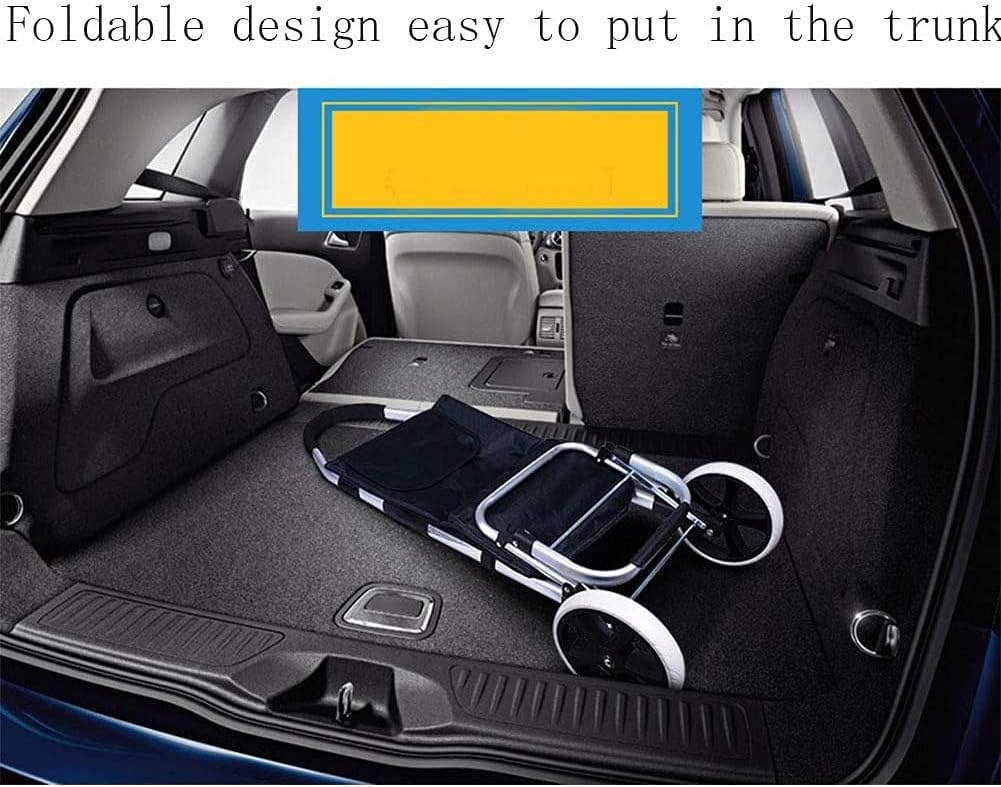 JSEIAJB Trolley cart on Wheels Woman Shopping cart Foldable Shopping Basket Elderly Stairs Trailer Portable cart Large Shopping Bags