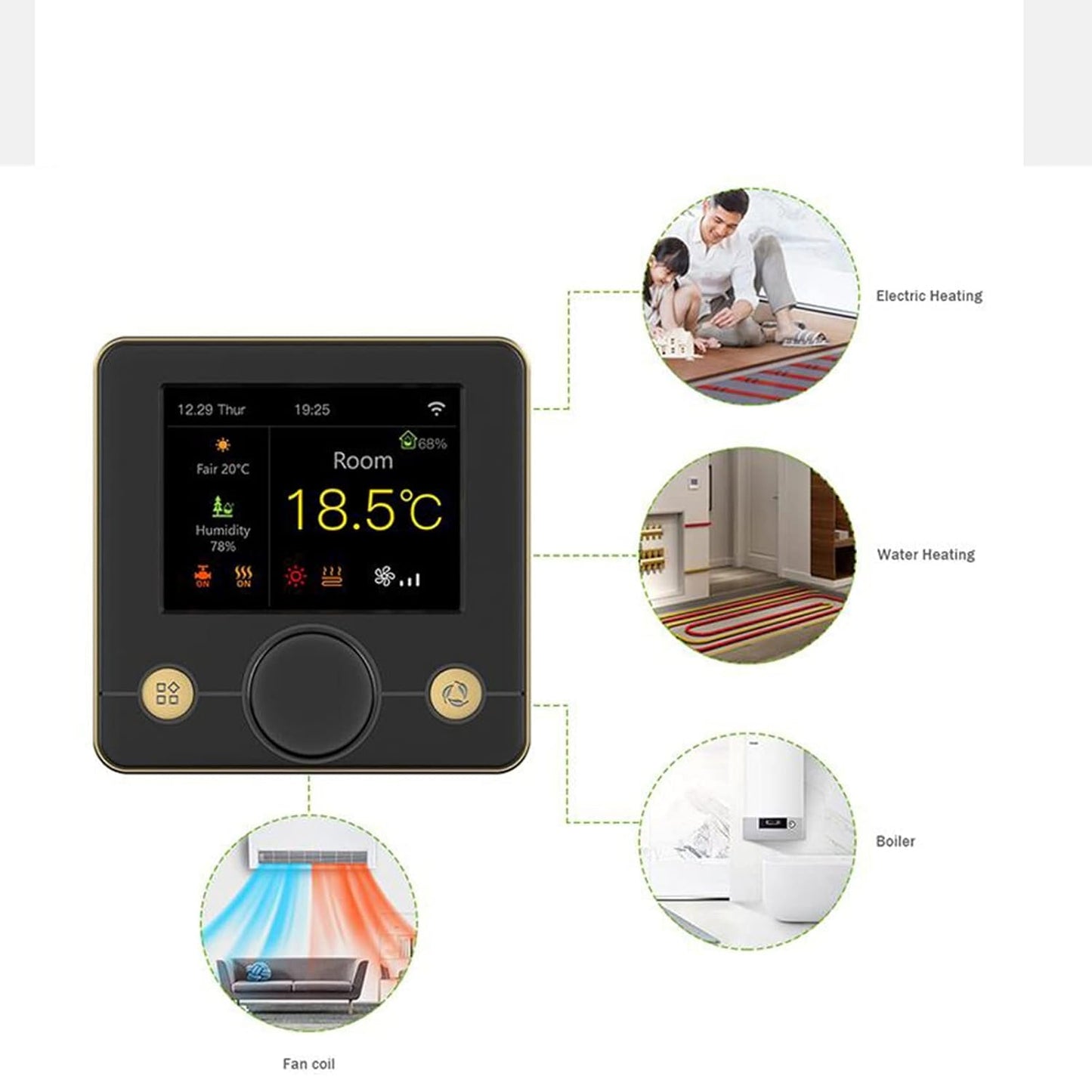 Smart Thermostat Intelligent Floor Heating &Fan Coil Unit Indoor Constant Temperature Controller