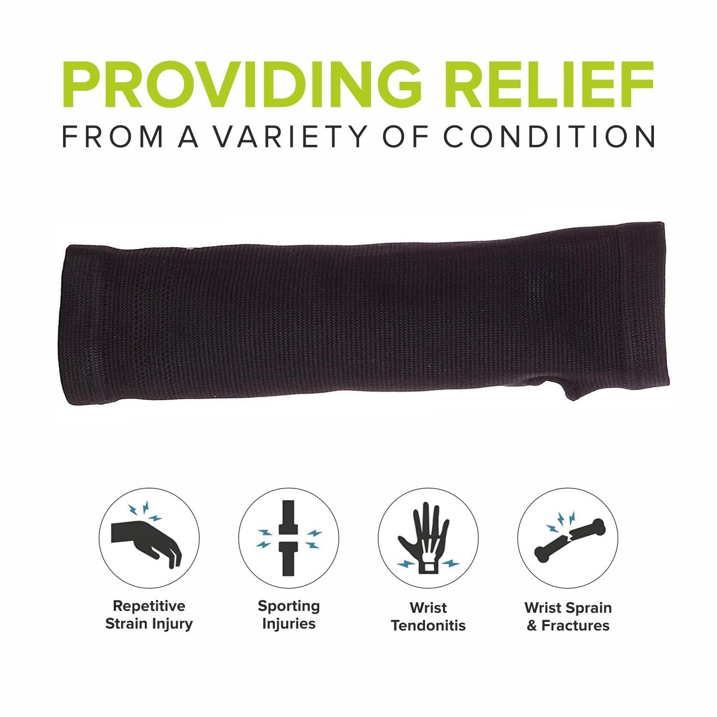 MUELLER Sports Medicine Elastic Wrist Support, Wrist Pain Relief Support for Men and Women, Ideal for Carpal Tunnel, Tendinitis, Arthritis, Black, Large