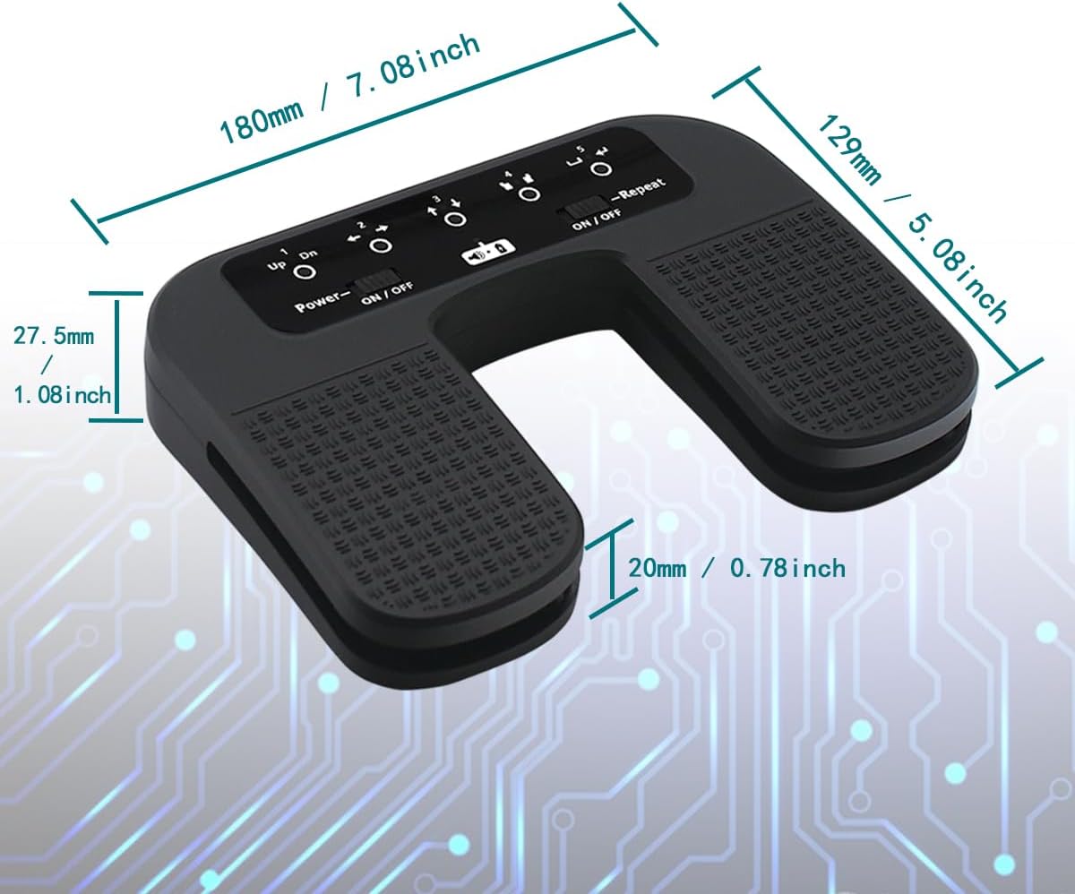 Yueyinpu Wireless Page Turner Pedal For Tablets iPad Smartphone Rechargeable Anti-Skid Pad (Plus)