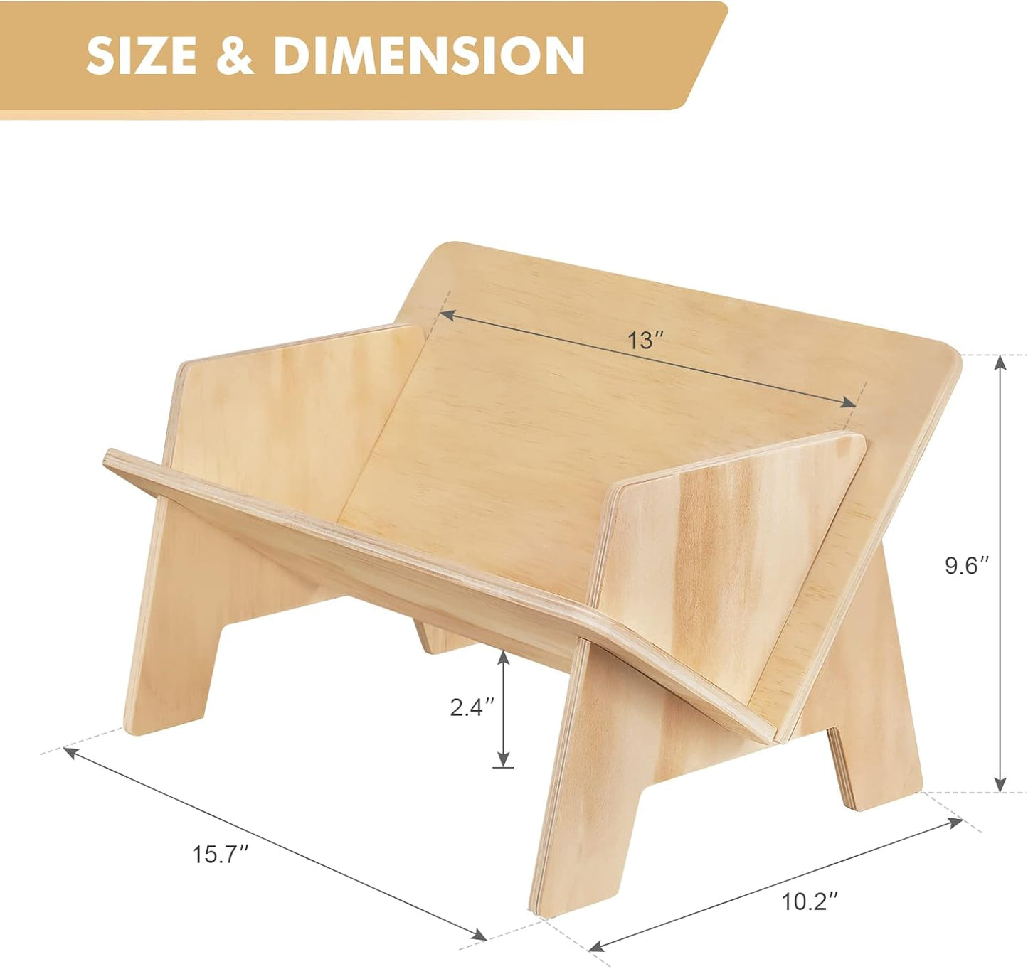 RekRang Wooden Tabletop Bookshelf Titled Desktop Bookshelf Cookbook Shelf,Small Bookcases for Magazine Books CDs,Book Rack Desk Book Organizer in Living Room/Office/Bedroom (Burlywood)
