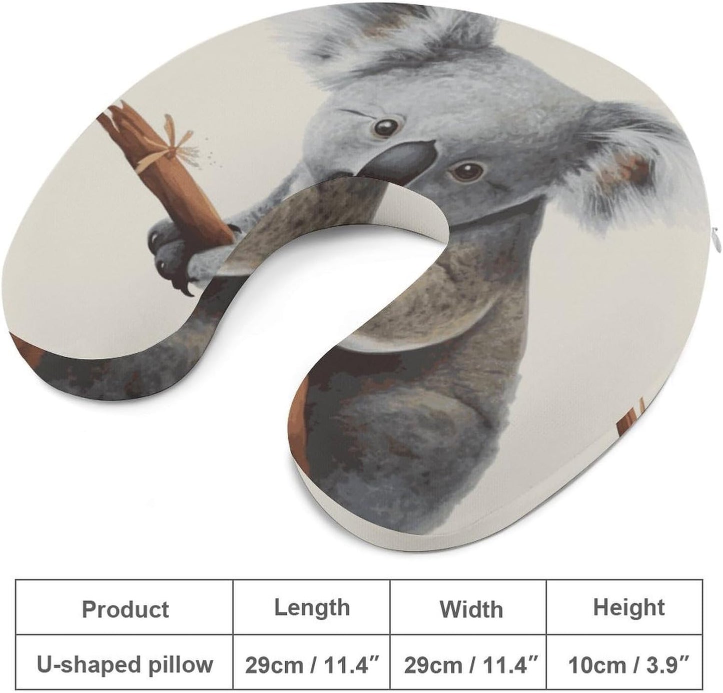 Koala and Butterfly Neck Pillow Memory Foam U Shaped Pillows Portable Pillows for Shoulder Travel Head Support Pillow with Concealed Zipper for Airplane Car Home Office