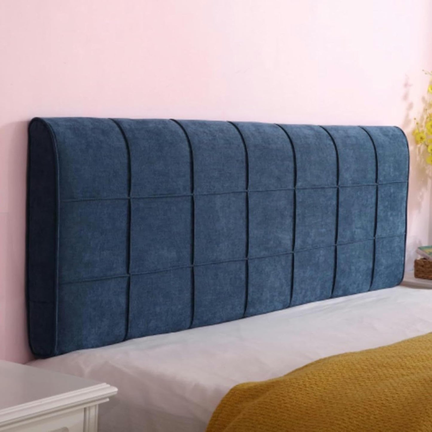 Large Headboard Cushion Wall Bolster Bed Rest Pillow Reading Pillow Lumbar Support Backrest for Dorm Room Daybed Bunk Bed Upholstered with Washable Cover