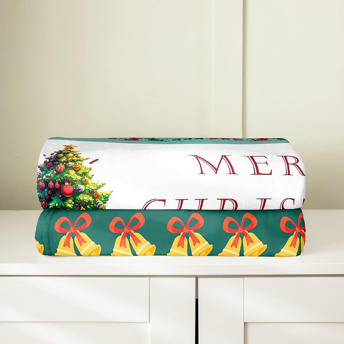 Feelyou Merry Christmas Throw Blanket Queen 90"x90" Christmas Deer Fuzzy Blanket for Teens Snowman Decor Women Men All Season