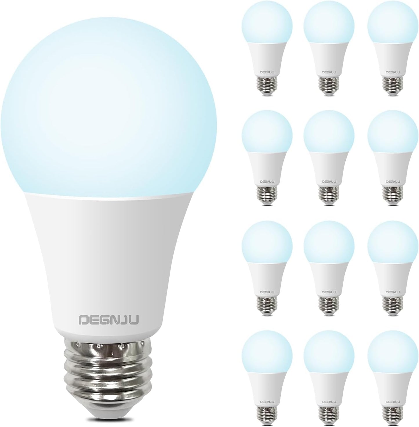 LED Light Bulbs, 100 Watt Equivalent LED Bulbs A19, 5000K Daylight Light Bulb, 1500 Lumens, E26 Standard Base, Non-Dimmable, 13W Bright White LED Bulbs for Bedroom Home Office, 12 Pack