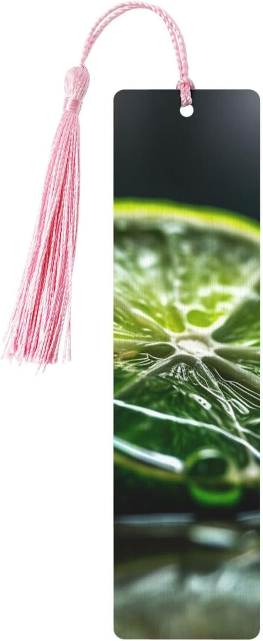 Green Fruit Bookmarks Gifts for Women Men, Wooden Bookmarks for Book Lovers, Vintage Book Marks Ornaments with Tassel, Unique Personalized Reading Page Markers Pink
