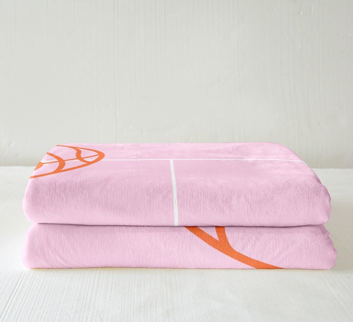 Feelyou Basketball Sherpa Blanket Boys Girls Basketball Court Fleece Throw Blanket for Kids Soft Pink Plush Blanket Sport Fuzzy Blanket for Sofa Bed Couch Room Decor,Throw 50x60 Inches