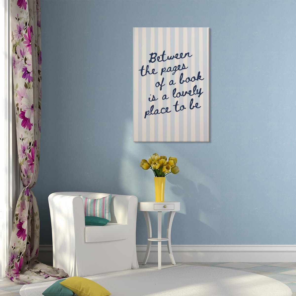 Club blue Bookish Wall Art Between The Pages of a Book Is a Lovely Place to Be Poster，Trendy Book Canvas Print blue Aesthetic Poster for Reading Nook Library Room Wall Decor 12x16inch Unframed