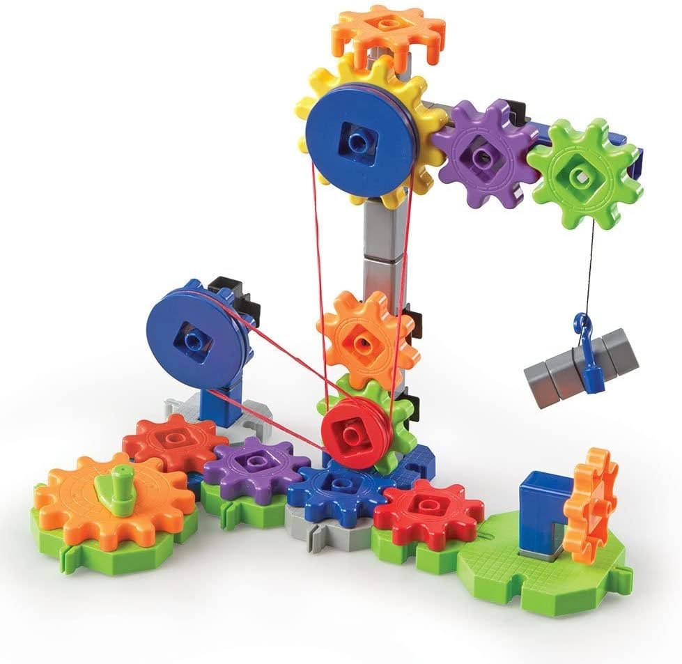 Learning Resources Gears! Gears! Gears! Machines in Motion - Toddler STEM, Building Toys for Kids, Hands-On Construction & Engineering Set, Critical Thinking, Fine Motor Skills