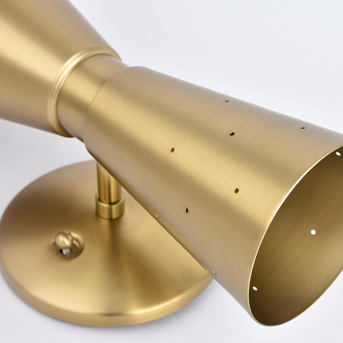 Brass Wall Sconce, Mid Century Modern Sconce Wall Lighting, Up Down Gold Wall Sconces E12 Base, Vintage Farmhouse Wall Lights Hardwired Wall Lamps for Bedroom Bathroom Living Room Staircase