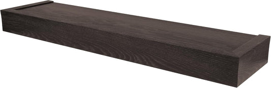 HIGH & MIGHTY Modern 24" Floating Shelf Holds up to 20 lbs, Easy Tool-Free Dry Wall Installation, Flat, Espresso | 515659