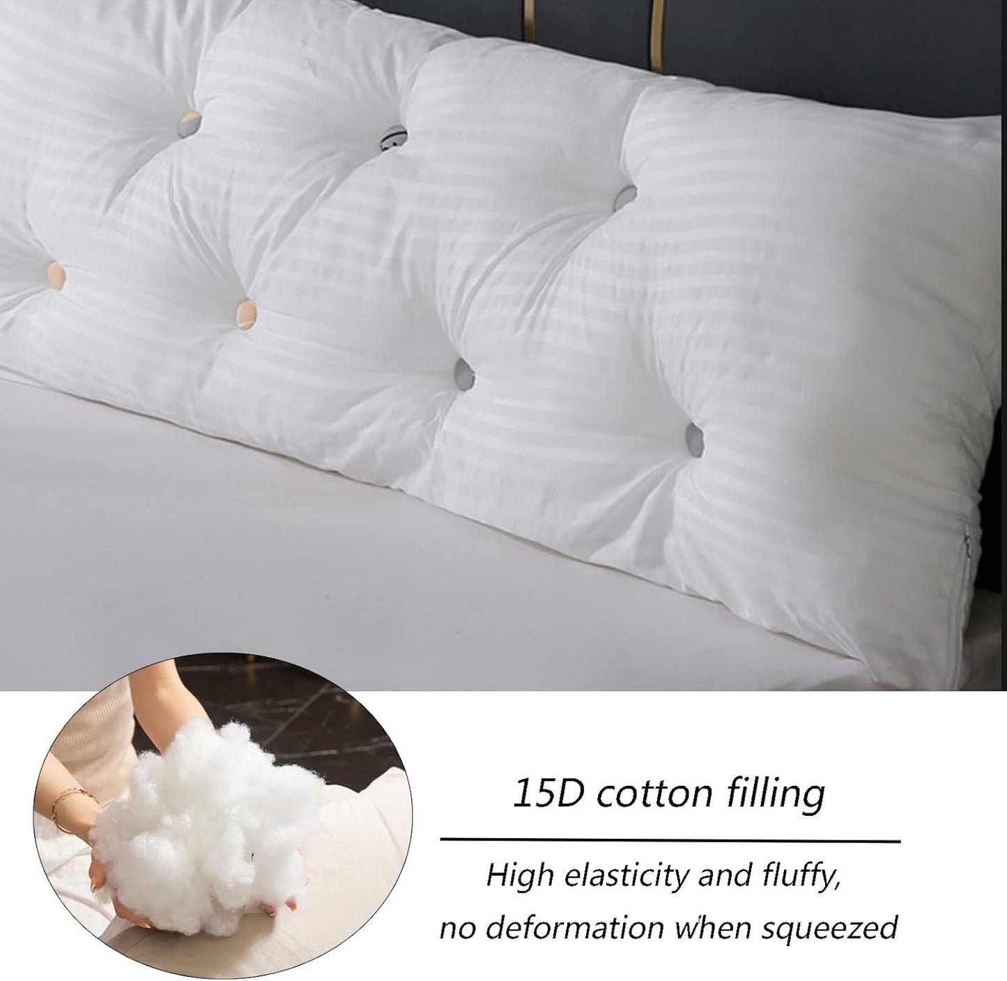 Bolster Headboard Pillow - Backrest Support Cushion for Bed Rest, 31.4IN/80CM, Removable Cover, Comfortable Positioning Pillow for Reading & Relaxing (A 78.74IN/200CM)