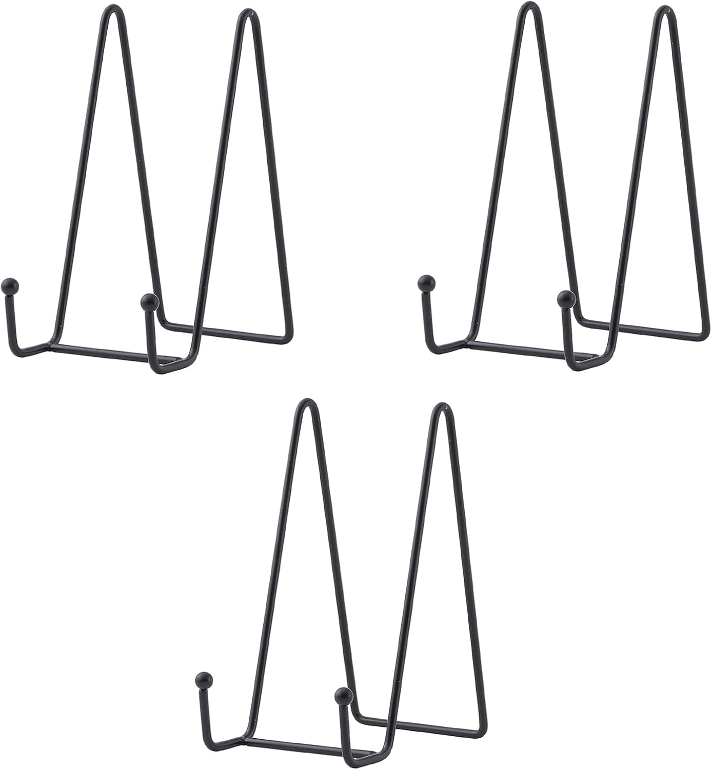 3 Pack 6 Inch Plate Stands for Display Picture - Vinyl Table Top Display, Decorative Metal Frame Holders for Book , Photo and Platter, Tabletop Art, Black 3 Packs