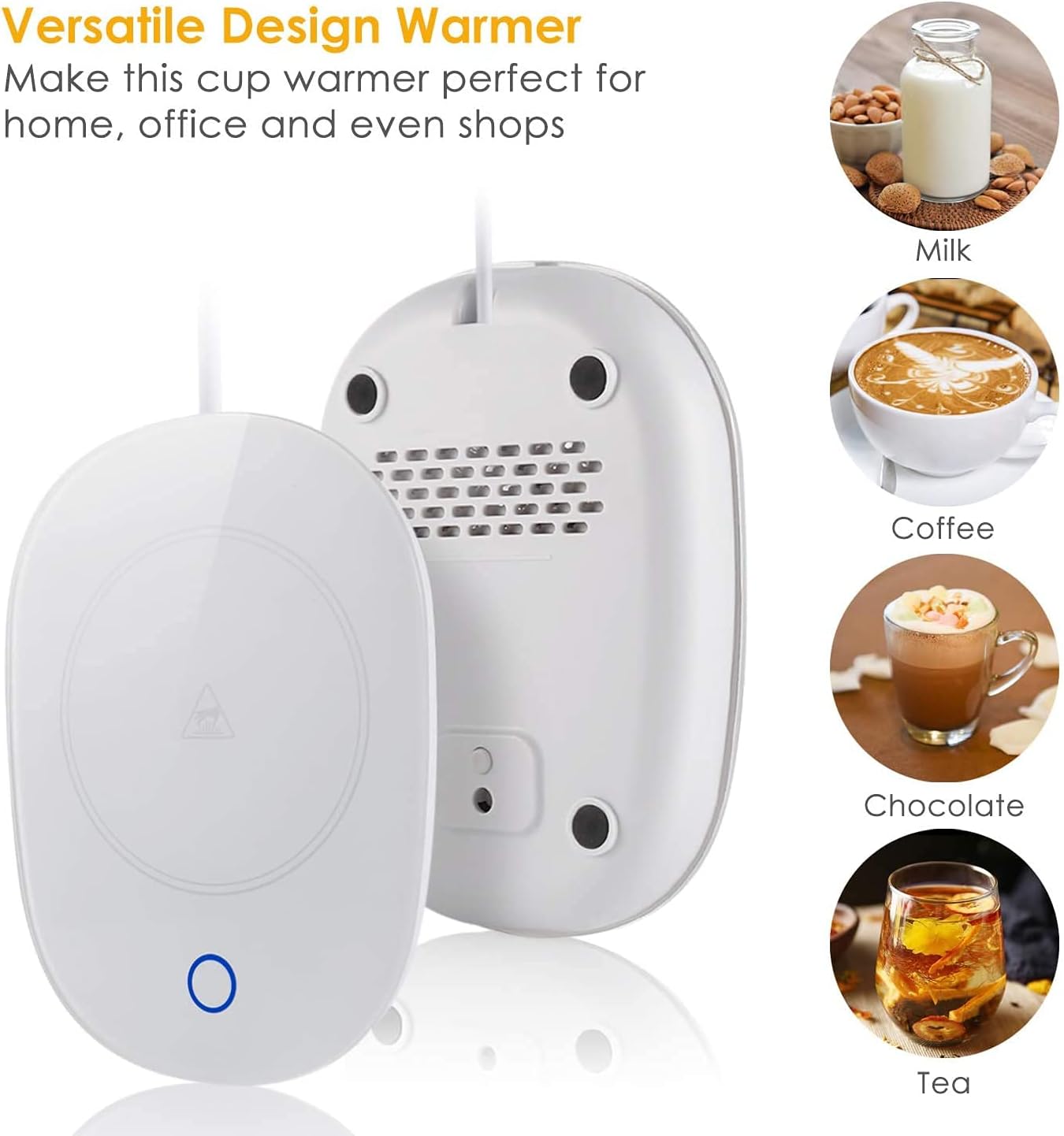 Coffee Mug Warmer, Candle Plate With Intelligent Auto On/Off Gravity Sensing Heater for Desk, Office, Home - Smart Cup Warmer for Coffee, Milk, Tea, Chocolate and Water