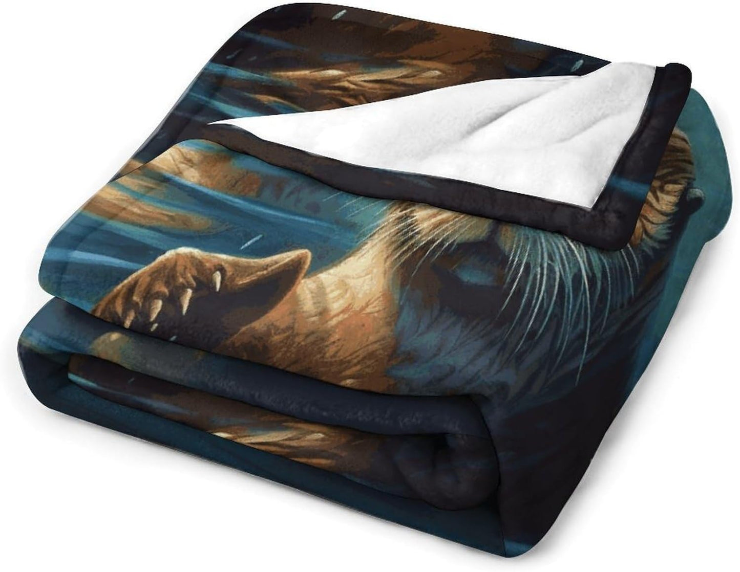Sea Otters Painting Blanket Super Soft Lightweight Throw Blanket Cute Cozy Warm Bed Blanket Decorative Fuzzy Blanket All-Season Home Decor Gift for Sofa Couch Living Room 40"*50" （100 * 130cm）