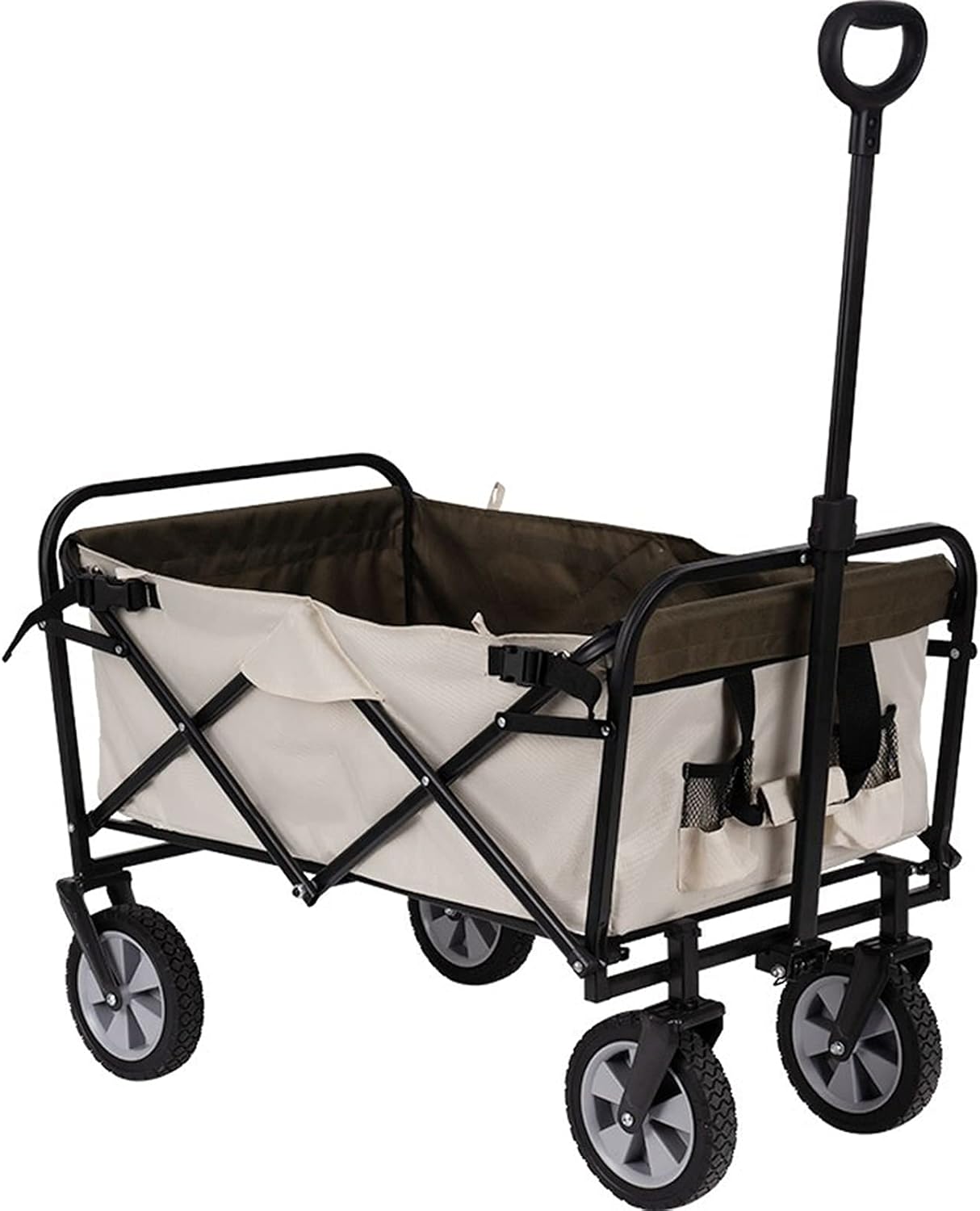 Portable Camping Cart,Camping Wagon, Folding Garden Cart, Shopping Trolley, Heavy Duty Utility Use with Side Bag and Storage Bag -