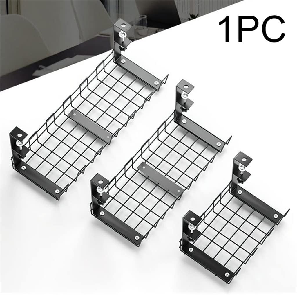 Under Desk Cable Organizer Wire Management Clamp Mount Large Capacity with Screw Sturdy Office Space Saving(Scode)