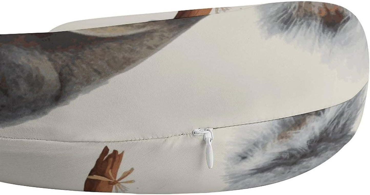 Koala and Butterfly Neck Pillow Memory Foam U Shaped Pillows Portable Pillows for Shoulder Travel Head Support Pillow with Concealed Zipper for Airplane Car Home Office