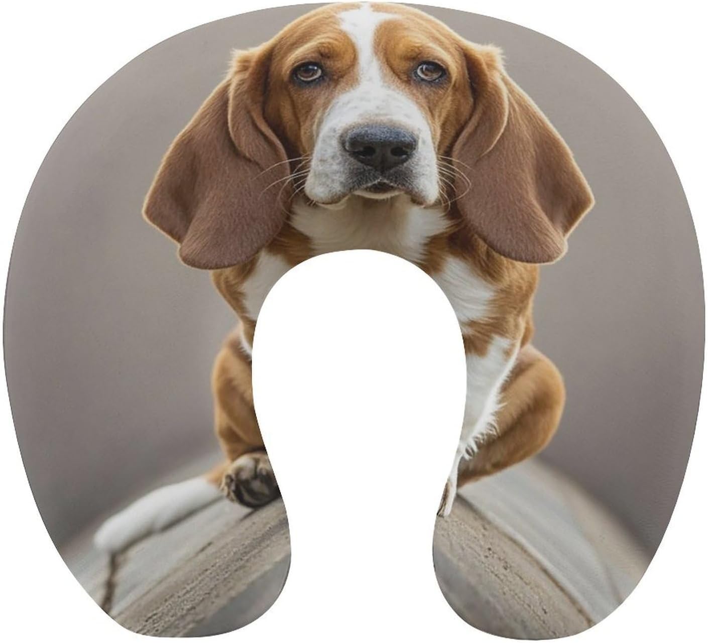 Basset Hound Neck Pillow Memory Foam U Shaped Pillows Portable Pillows for Shoulder Travel Head Support Pillow with Concealed Zipper for Airplane Car Home Office