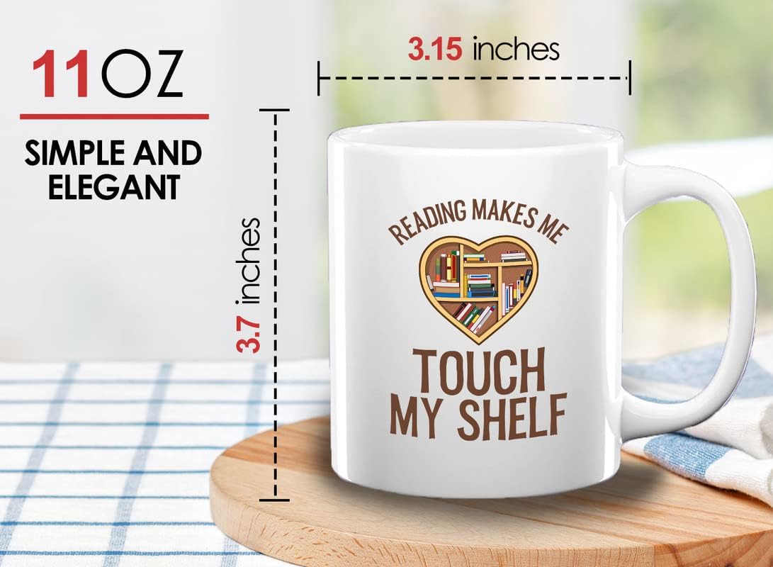 Book Lover Coffee Mug 11oz White - Reading Makes Me - Bookish Bibliophile Intellectual Studious Publisher Researcher Hobby Book Nerd