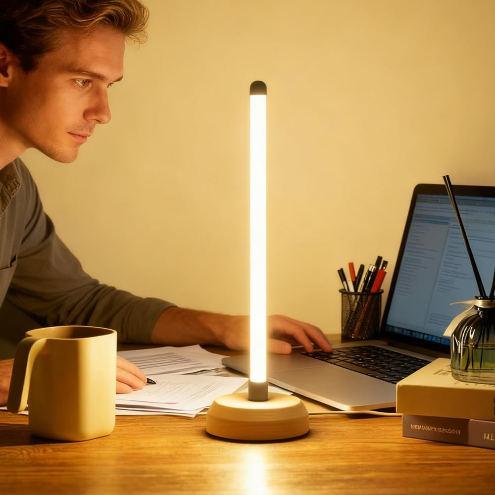 Bedside Table Lamp for Bedroom , 3-Color Temperature Lamp,Bedroom Bedside Night Light, Dimmable Led Lighting, Small Table Lamps for Living Room OfficeCreative Home Decor, Unique House warmging Gif