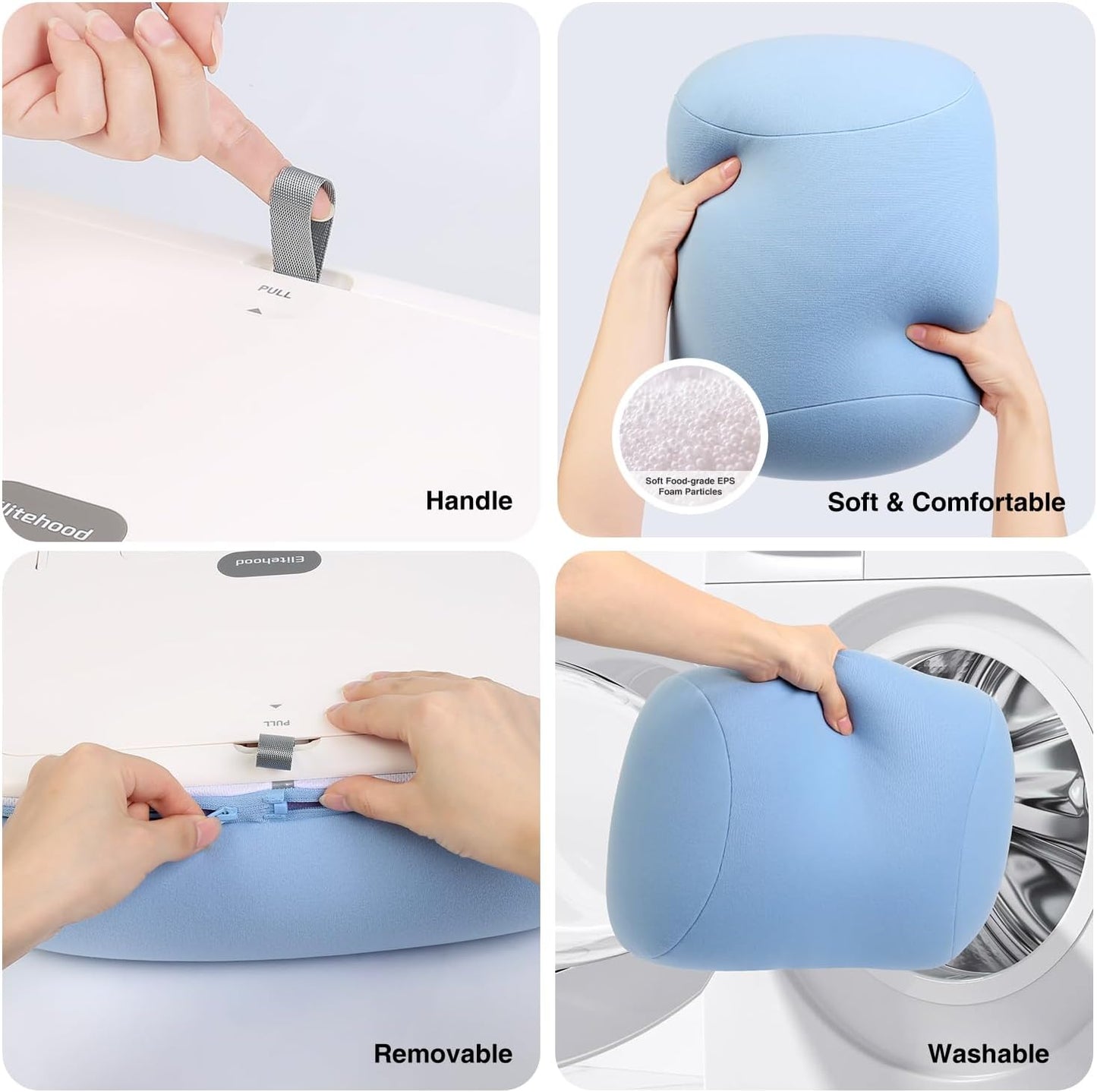 elitehood Tablet Pillow Stand, Foldable iPad Stand for Lap, Adjustable Book Bed Holder for Reading, Pillow Pad for 4.7"-15.6" Tablets, iPad Pro 11, 13, Air, Kindle, Galaxy Tab, Books, Blue