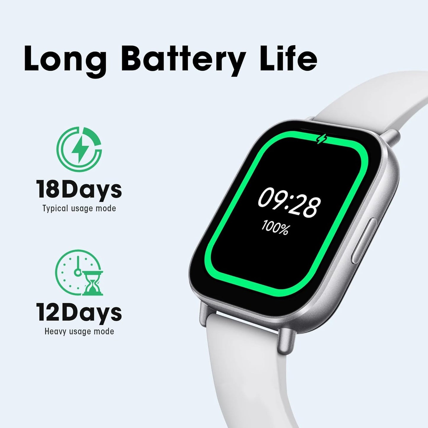 Xiaomi Redmi 5 Active Smart Watch, Step Counter Sport Watch for Women Men with 2" LCD Large Display, 140 Sports Modes, 5ATM Waterproof (Active-Matte Silver)