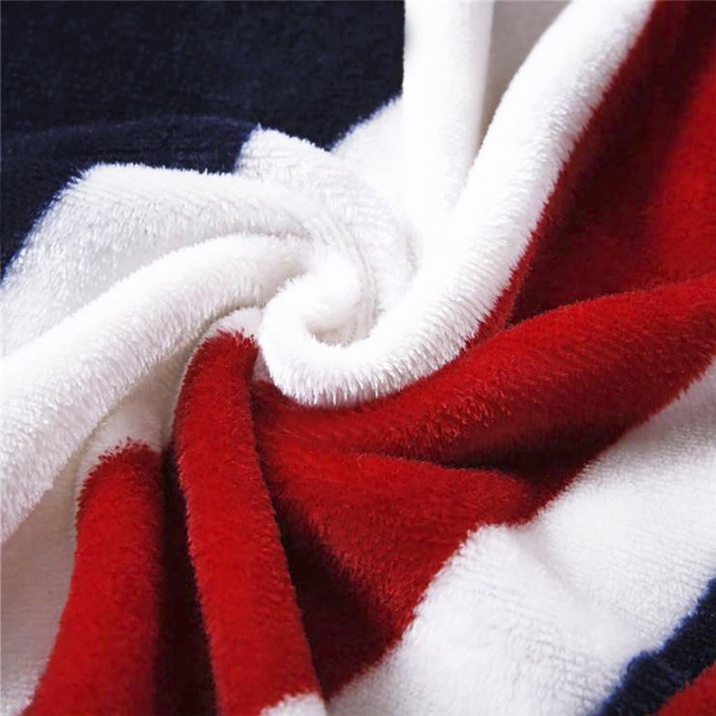 Soft Flannel Union Jack Fleece Blanket British Flag Bed Sofa Blanket Couch Cover Warm Air Conditioning Throw Comfy Throw Quilt Blanket Bedspread for Bedroom Living Rooms Oversized Travel Throw,59"x79"