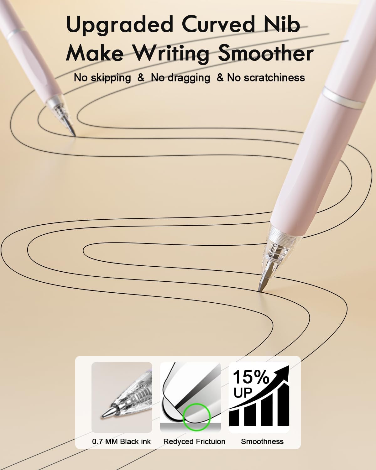 Gel Pens, 6 Pcs 0.7mm Quick Dry Black Ink Pen, Cute Ergonomic Fine Point Smooth Writing Pens, Back to School Office Supplies Fun Aesthetic Pastel Journaling Pen Gifts for Girl Student Women