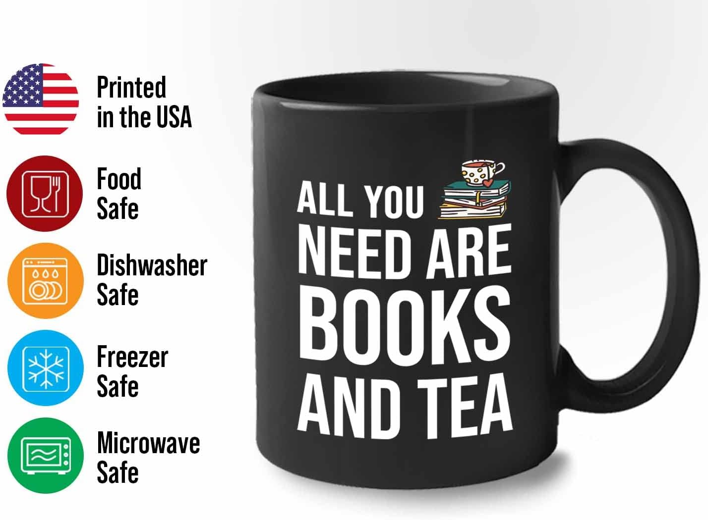 Bubble Hugs Writer Coffee Mug 11oz Black - All you need are books and tea - Reading Book Lover for Bookworm Bibliophile Librarians Author Readers Bookish
