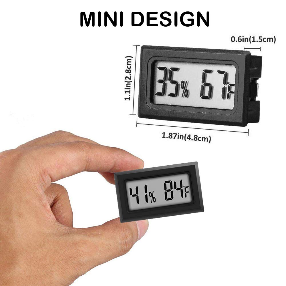 6 Pack Mini Digital Hygrometer Thermometer Small Indoor Temperature and Humidity Meter Gauge with Temp Humidity Sensor Monitor Fahrenheit (℉) for Jars,Home,Room