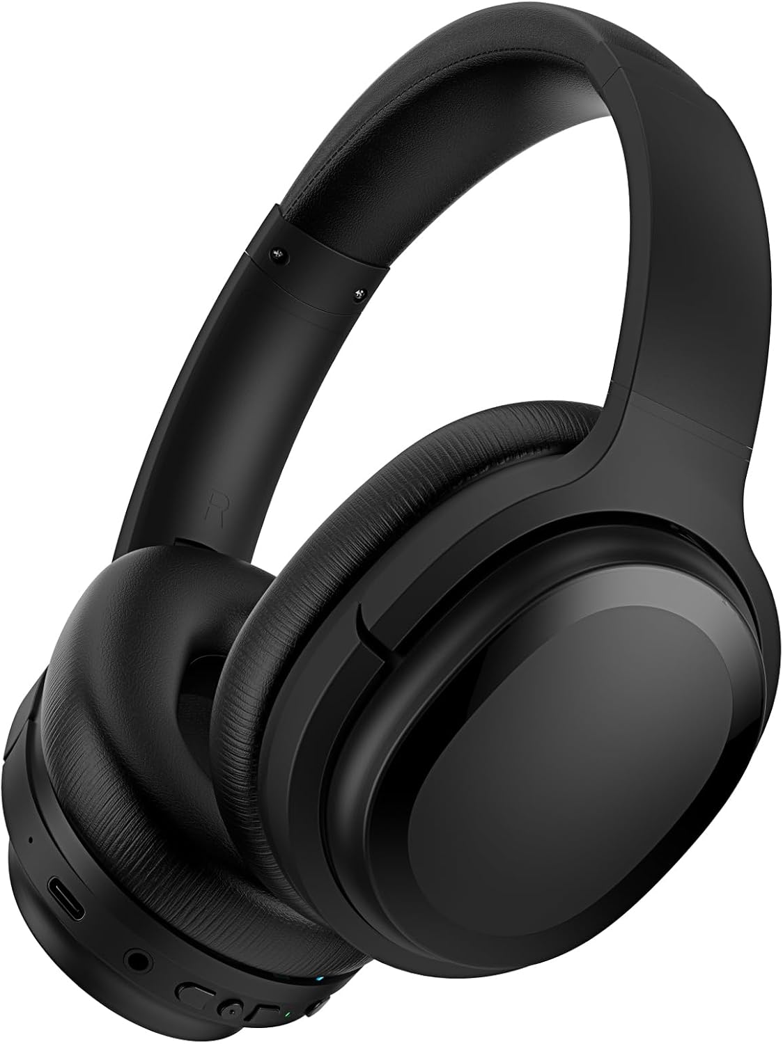 MOVSSOU Hybrid Active Noise Cancelling Headphones, Bluetooth Headphones Wireless Over Ear Headphones with Microphone, Deep Bass, Memory Foam Ear Cushions, 30 Hrs for Travel/Office/Home Black