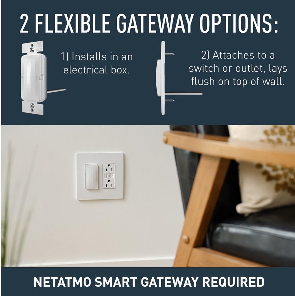 Legrand Radiant WNRL43WH Wireless Smart Switch with Netatmo, Sleep/Wake, Compatible with Alexa, Google Assistant & Apple HomeKit, White (1 Count)
