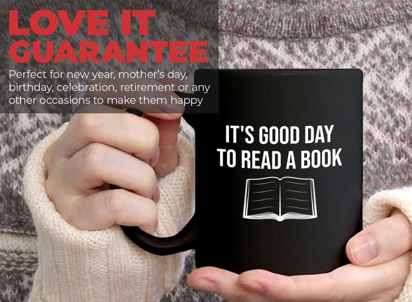 Bubble Hugs Writer Coffee Mug 11oz Black - It's good Day to read a book - Reading Book Lover for Bookworm Bibliophile Librarians Author Readers Bookish