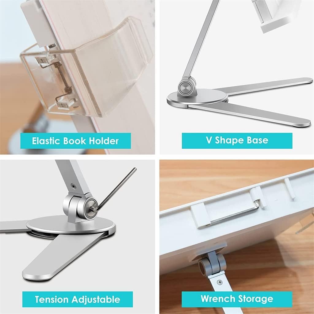 Foldable Reading Book Stand Cookbook Holder Desktop Adjustable Height&Angle Bracket