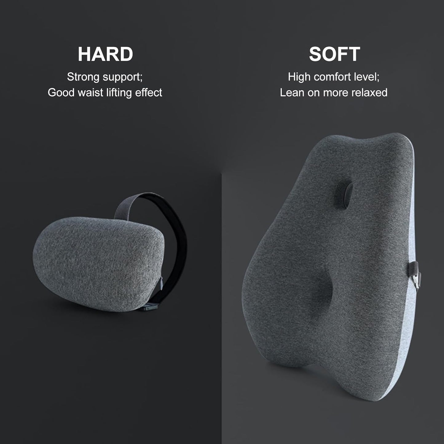 Adjustable Lumbar Support Pillow for Office Chair Improve Lower Back Pain Relief & Sitting Posture Back Support Pillow with Adjustable Slider Ergonomic Memory Foam Back Cushion for Long Sitting（1 Pcs）