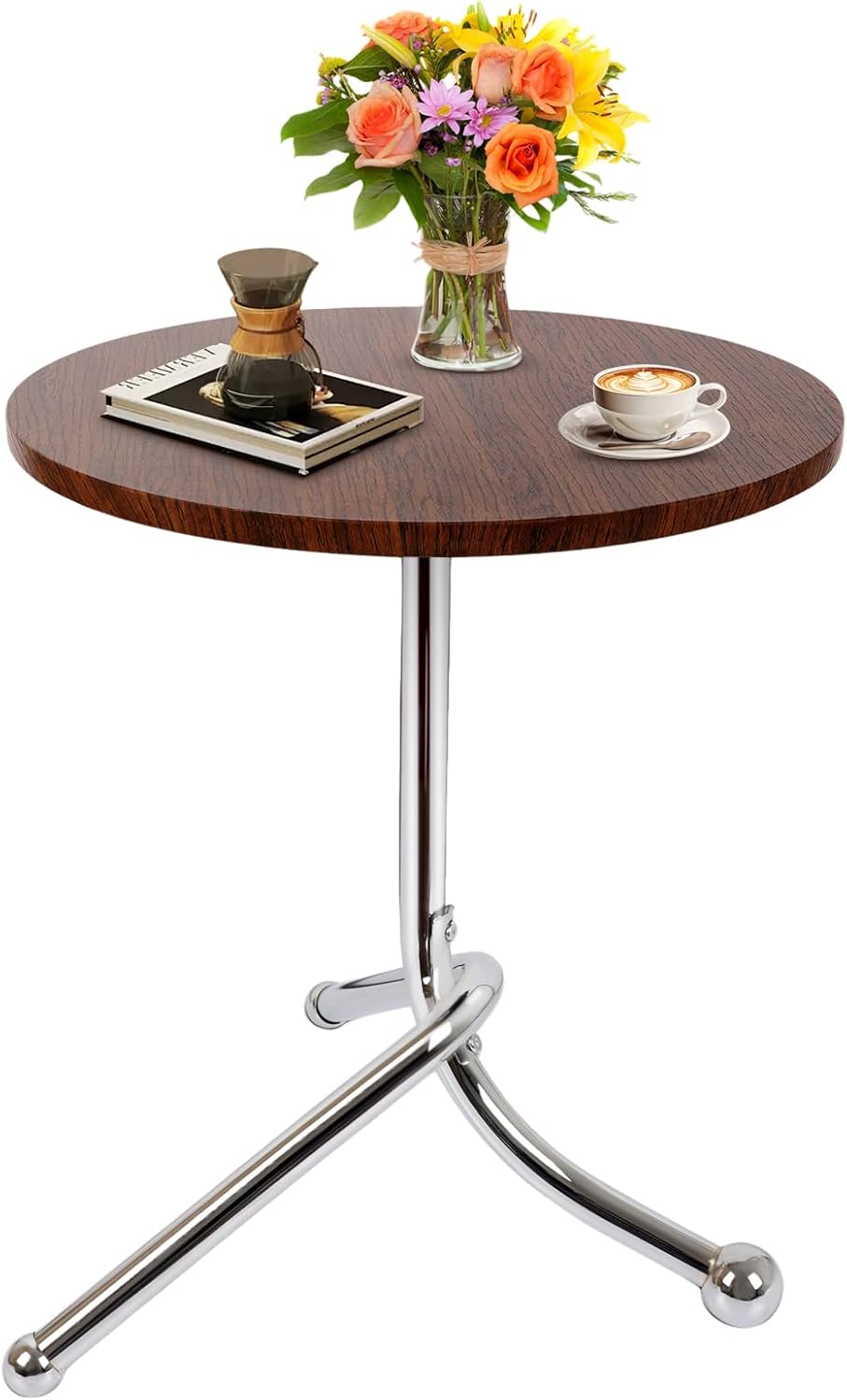 Small Round Side Table 15.75″x19.69″ - Modern End Tables for Small Spaces & Living Room