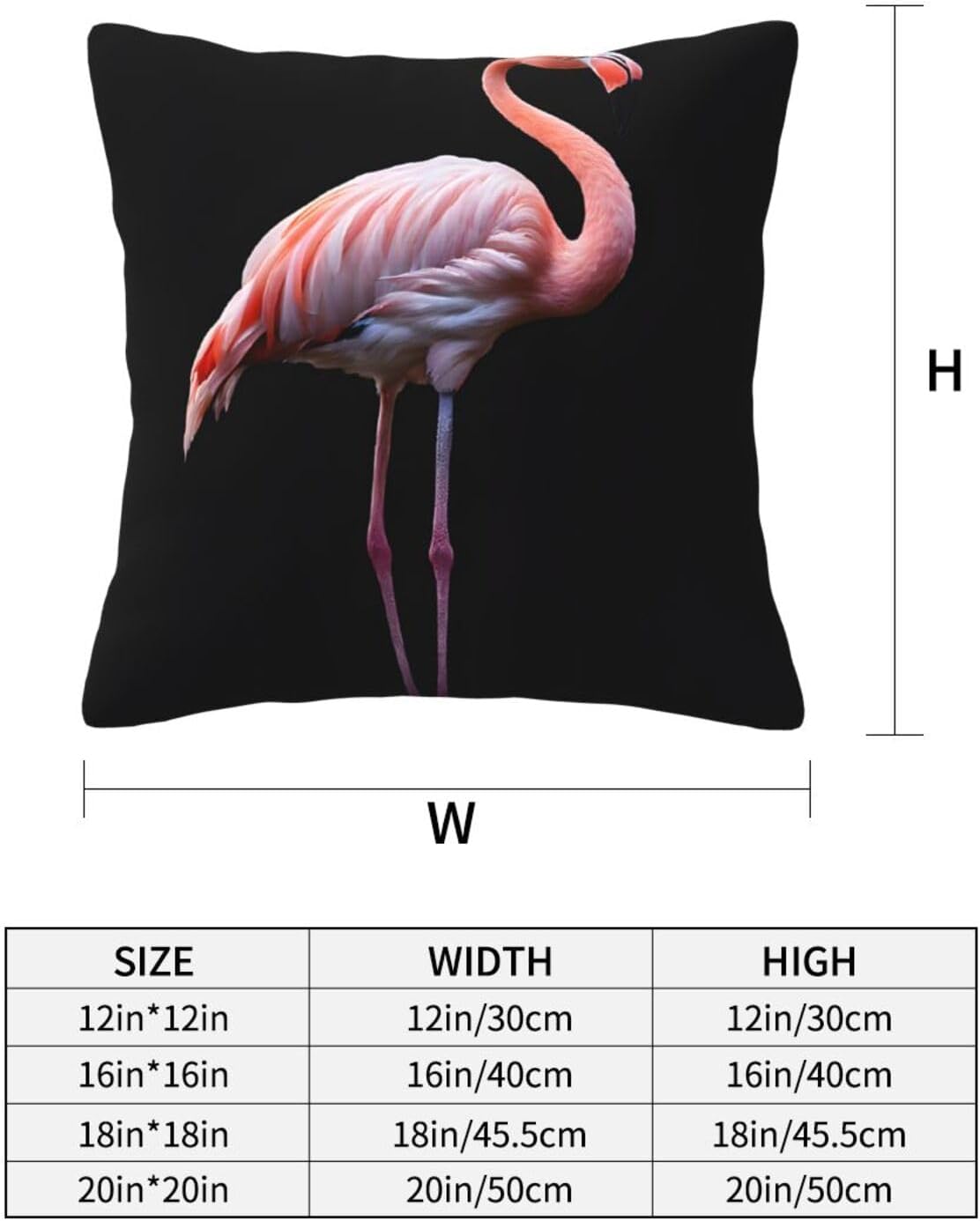 All-Season Square Pillow Covers 18"X18", Abstract Flamingo, Decorative Throw Pillow Covers for Sofa Bed Couch, Hidden Zipper Cushion Cover, Square Lumbar & Accent Pillowcases for Home Decor