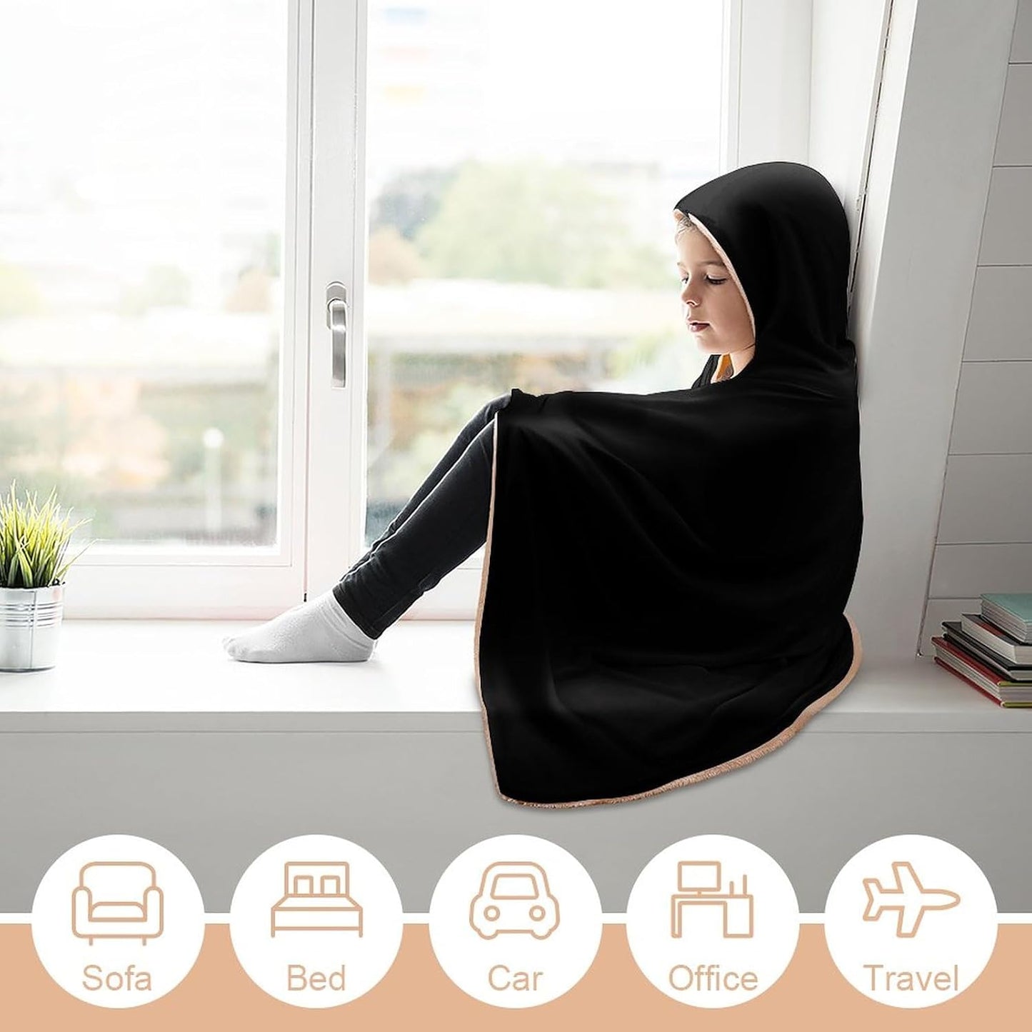 Custom Wearable Blanket Personalized Hooded Blanket Add Your Photo or Text Logo 3D Print Thick Flannel Throw Blanket