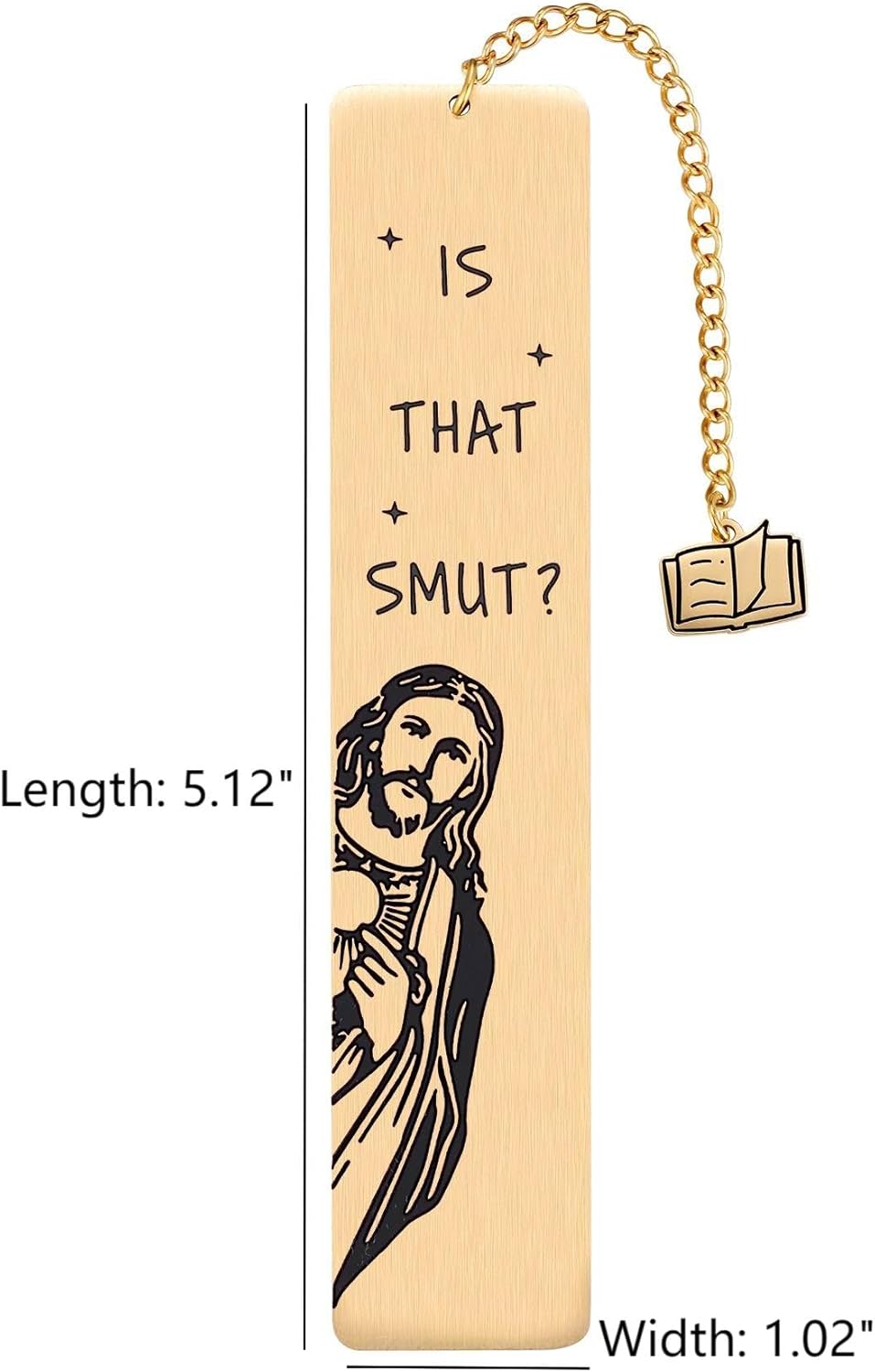 Funny Peeking Jesus Bookmark Gift, Metal Book Mark with Book Charm Gift, Christian Religious Gag Gift for Women Men, Spicy Reader Book Accessories, Book Lovers Book Club Gift, Gold