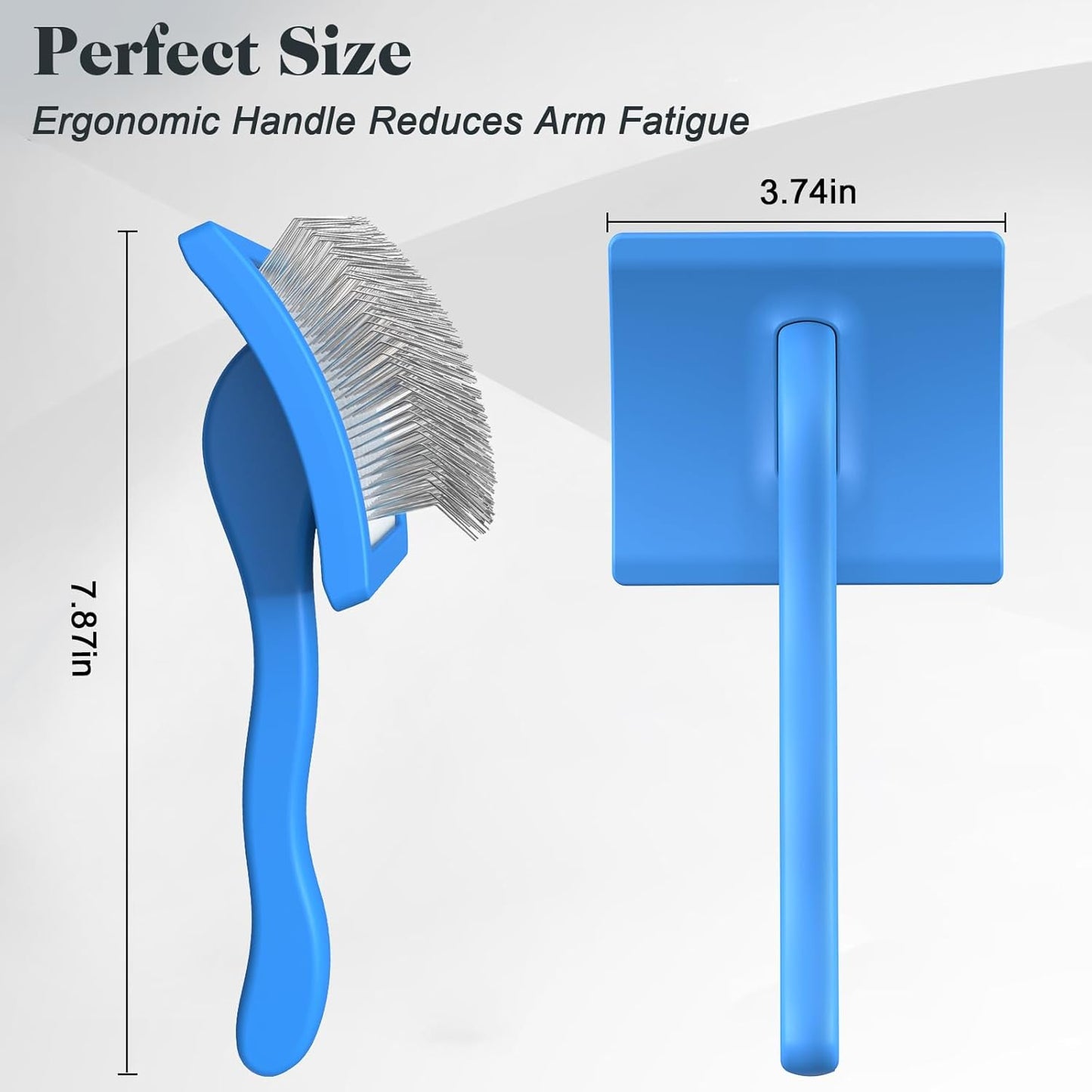 2PCS Slicker Brush for Dogs & Pet Comb,Professional Dog Grooming Brush (Goldendoodles,Poodles,Labradoodles) with Extra Long Pins to Effectively Remove Tangles, Knots and Mats (Blue, Large)