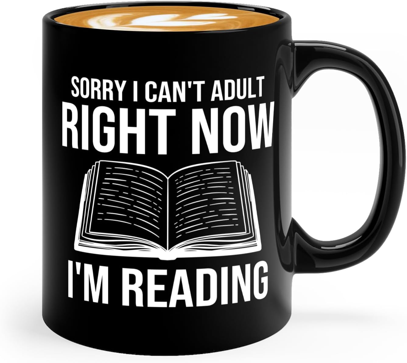 Book Lover Coffee Mug 11oz Black -Sorry I cant - Bookworm Literature Library Book Lover Reader Booked Editor Intellectual Studious