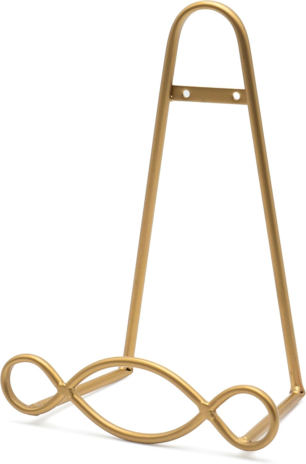 Red Co. Easel Display Rack Stand for Decorative Home Wall, Unique Loop Design, 8" W × 5" D × 11" H, Gold