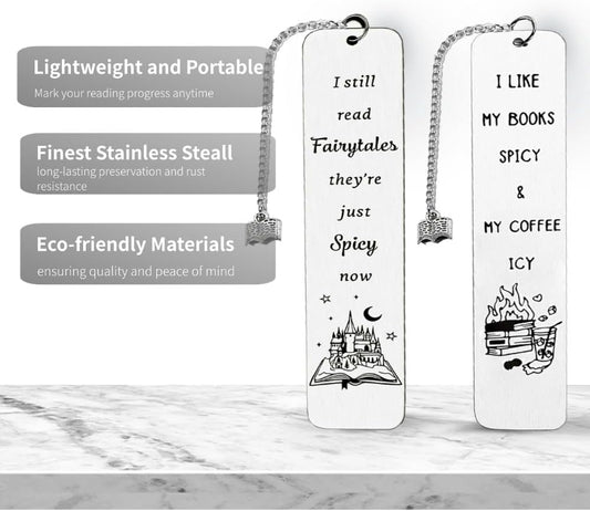 Book Marks for Reading Woman Fun Bookmarks Gifts with Book Page Marker Book Accessories for Reading Lovers Man Coffee Bookmark Spicy Cool Book Mark Birthday Christmas Thanksgiving Back to School Gift