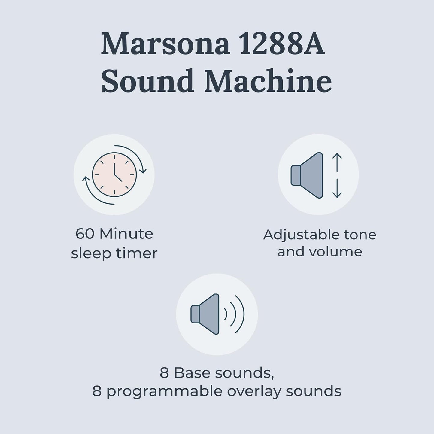 Yogasleep Marsona Sound Machine (White) Soothing Natural Sounds for Sleep, Focus, or Relaxation, Sleep Therapy for Adults & Baby, Noise Cancelling for Office Privacy & Meditation