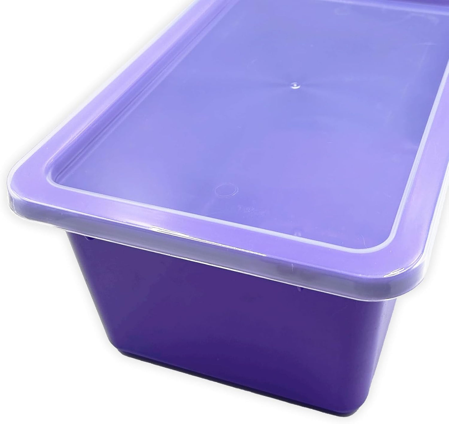 6 Pack Colored Bins with Lids, 5 Qt Plastic Cubby Bins Storage Bins Stackable Toy Bins Organizer for Classroom, Home
